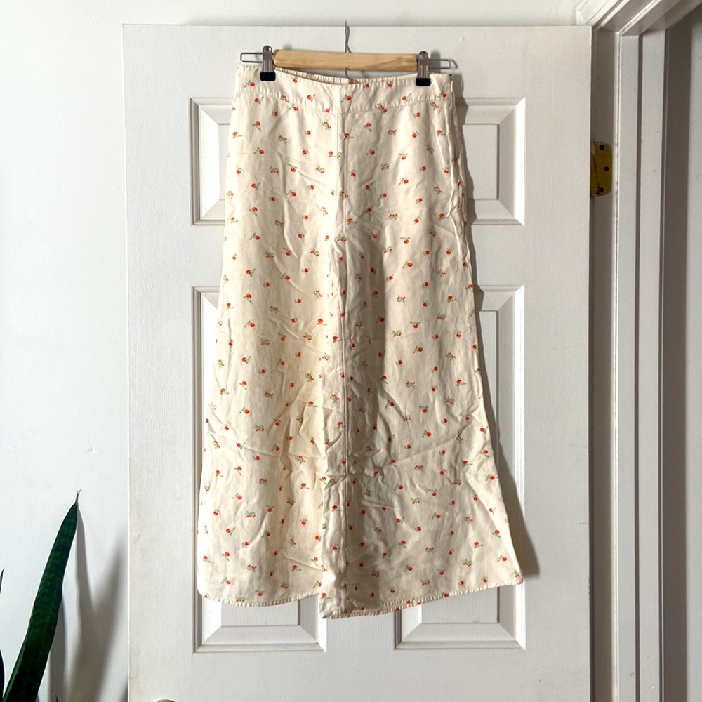Wide leg Anthropologie cherry patterned pants